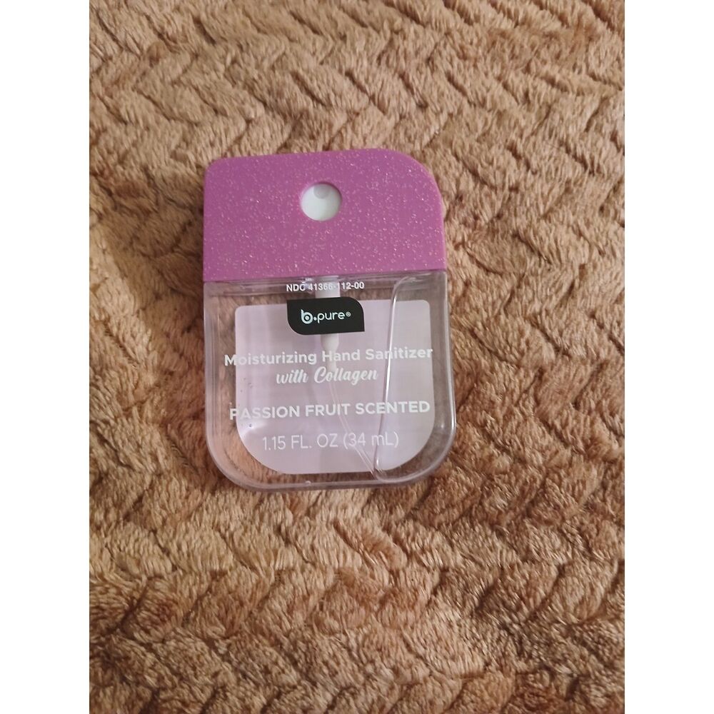 B.Pure Hand Sanitizer Lot of 4 1.15 oz + 2 Clip Holders Assorted